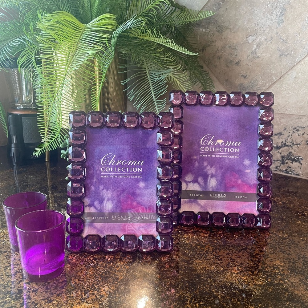 Purple Crystal Photo Frame Set